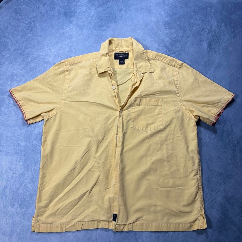 Abercrombie & Fitch yellow button up polo